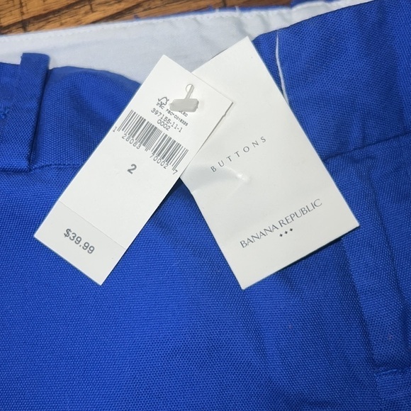 Banana Republic shorts NWT blue with button details front and back pockets 2 - Picture 4 of 11